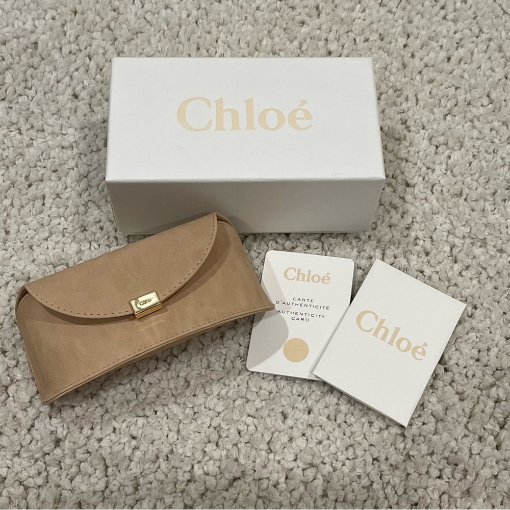 Authentic Chloe Sunglasses Case, Box, Wipe & Card - image 1